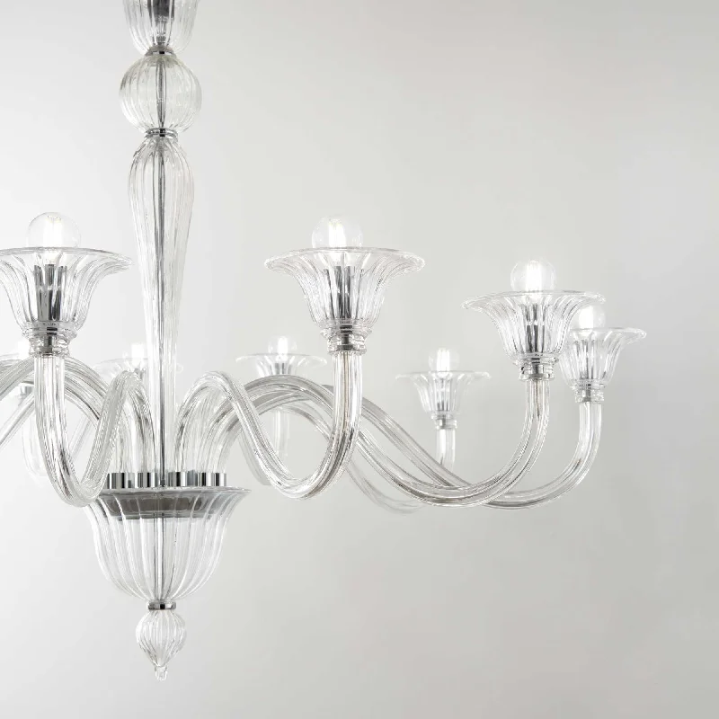 Ceiling - Mounted Chandeliers for Standard CeilingsMid Century 12 Light Clear Glass Chandelier Ceiling - Mounted Chandeliers for Standard CeilingsMid Century 12 Light Clear Glass Chandelier
