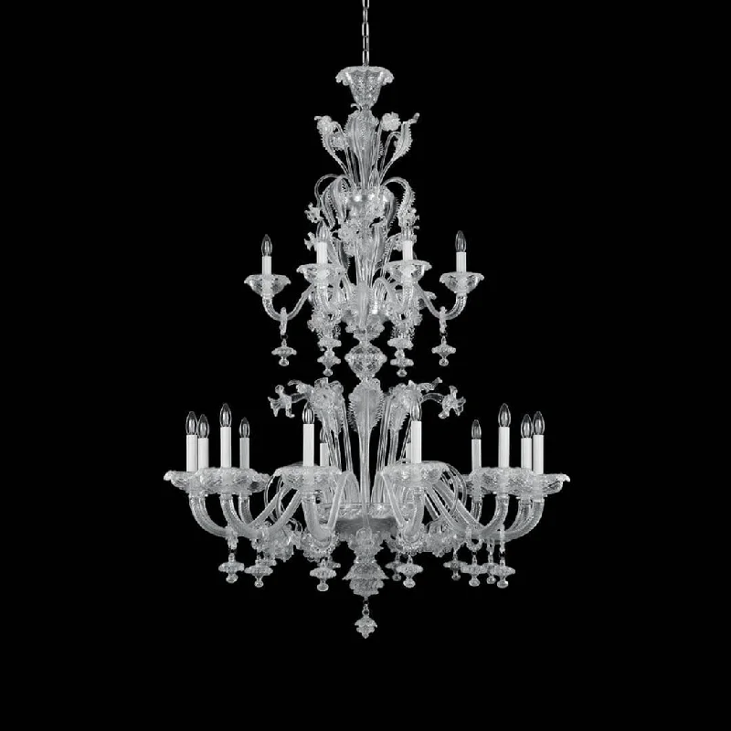 Chandeliers with Murano Glass for a High - End Artistic TouchRezzonico 18 Light Murano Glass Chandelier with Classic Crest