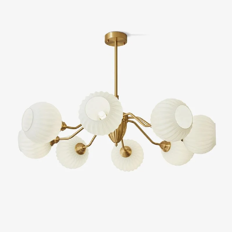 Mid - Century Modern Chandeliers for Vintage AppealRibbed Glass Ball Chandelier