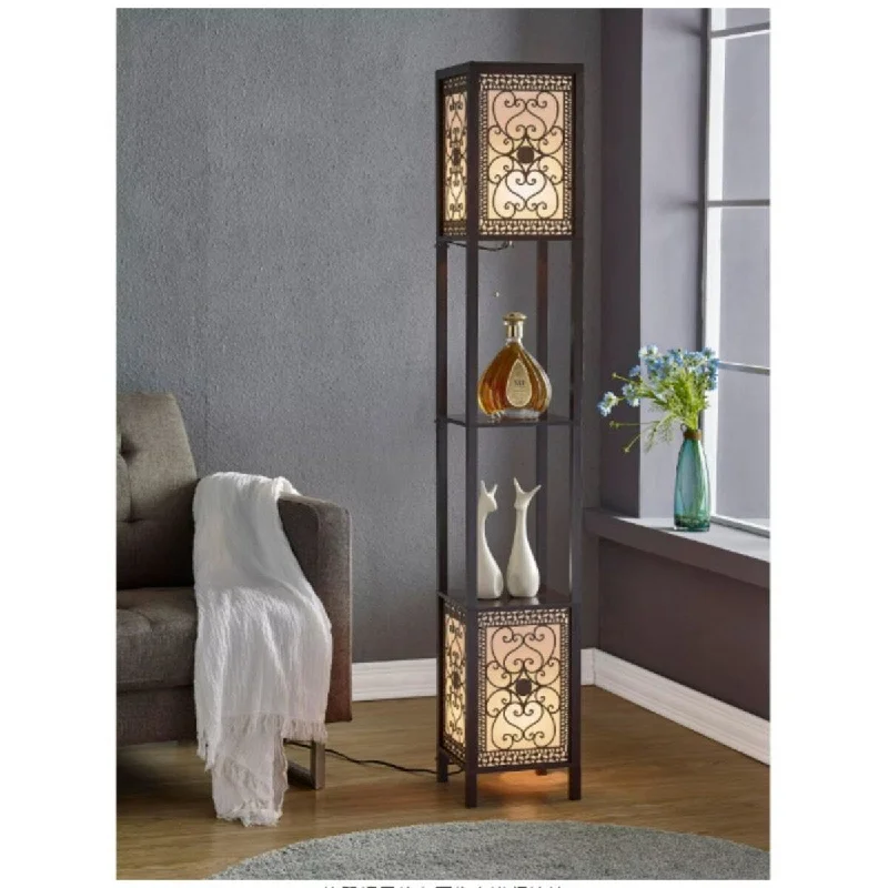 USB Charging Port Floor Lamp for Convenient Device Charging64 Inch Brown Floor Lamp Shelf USB Charging Port Floor Lamp for Convenient Device Charging64 Inch Brown Floor Lamp Shelf