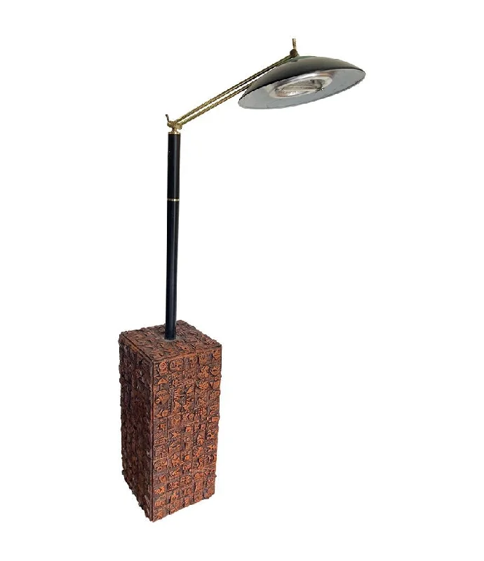 Bohemian Inspired Floor Lamp for Eclectic Home DecorA unique tiled floor lamp by renowned artist Ron Hitchins with 265 individual handmade tiles