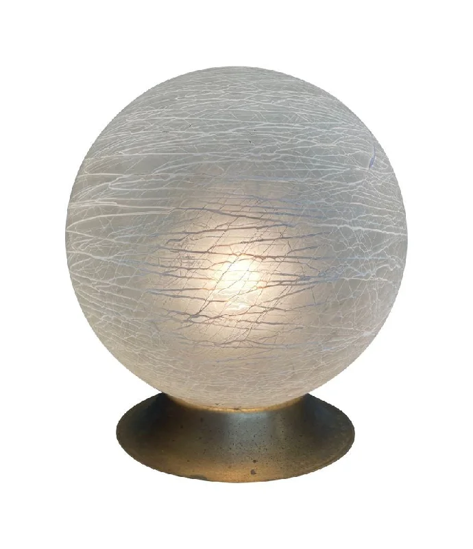 Bohemian Inspired Floor Lamp for Eclectic Home DecorA Venini Murano glass swirl ball lamp on brass base Bohemian Inspired Floor Lamp for Eclectic Home DecorA Venini Murano glass swirl ball lamp on brass base