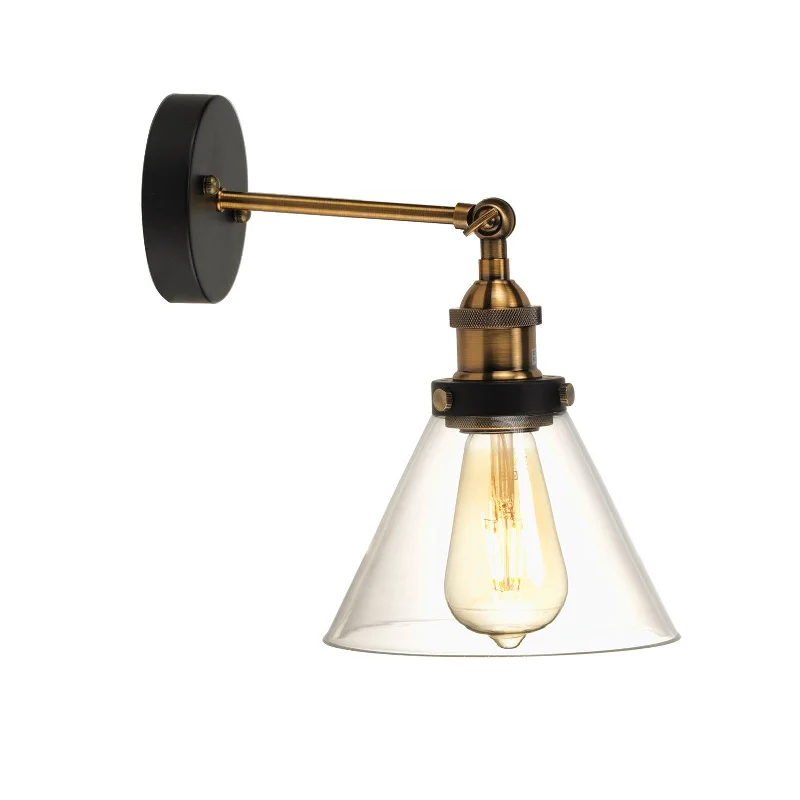 Wood Floor Lamp with Natural Grain for a Warm and Organic FeelAken Black & Gold Adjustable Wall Light - Conical Glass Shade Wood Floor Lamp with Natural Grain for a Warm and Organic FeelAken Black & Gold Adjustable Wall Light - Conical Glass Shade