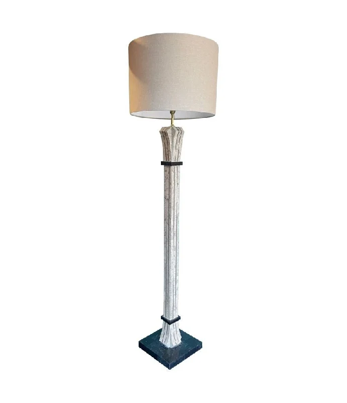 USB Charging Port Floor Lamp for Convenient Device ChargingAn Art Deco style tessellated marble floor lamp by Maitland Smith USB Charging Port Floor Lamp for Convenient Device ChargingAn Art Deco style tessellated marble floor lamp by Maitland Smith