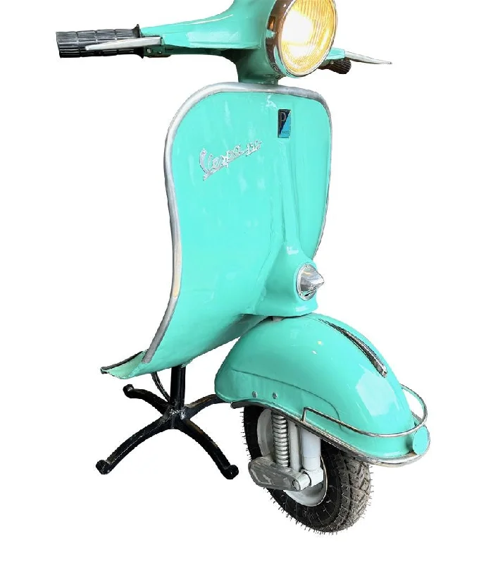 Dimmable Floor Lamp for Adjustable Lighting AmbianceAn orignal unique 1960s floor lamp made from the front half a Piaggio Vespa sprint 150 Dimmable Floor Lamp for Adjustable Lighting AmbianceAn orignal unique 1960s floor lamp made from the front half a Piaggio Vespa sprint 150