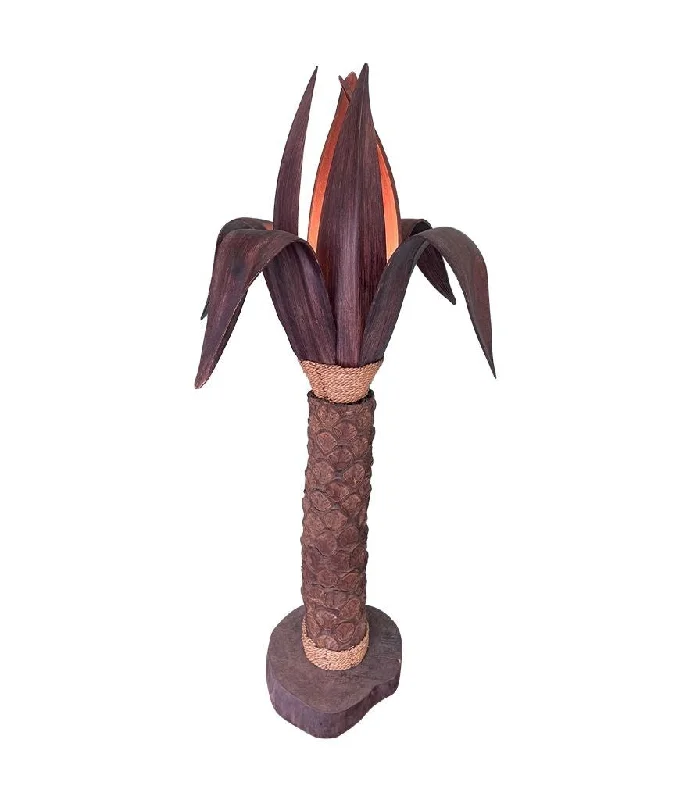 Marble Base Floor Lamp for a Touch of LuxuryAn unusual palm tree floor lamp with real palm trunk wooden base and wooden shaped leaves Marble Base Floor Lamp for a Touch of LuxuryAn unusual palm tree floor lamp with real palm trunk wooden base and wooden shaped leaves