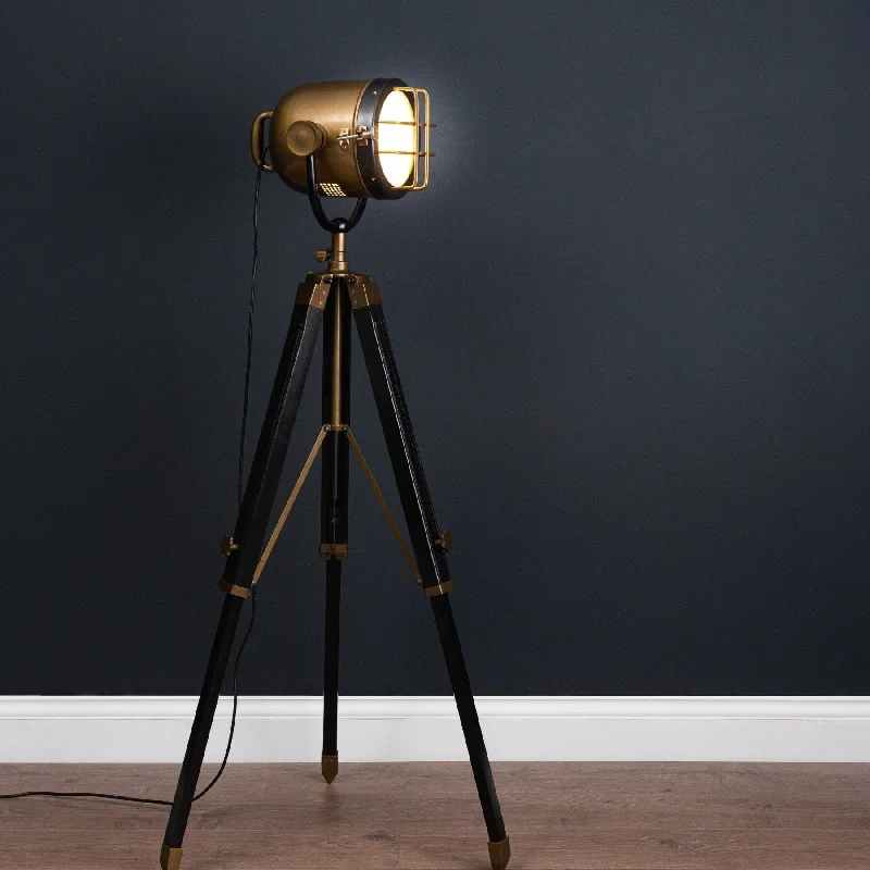 Way Switch Floor Lamp for Multiple Light Intensity LevelsAntique Industrial Spotlight Tripod Lamp Way Switch Floor Lamp for Multiple Light Intensity LevelsAntique Industrial Spotlight Tripod Lamp