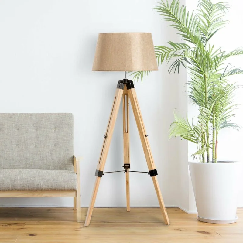 Wood Floor Lamp with Natural Grain for a Warm and Organic FeelClassic Tripod Wooden Floor Lamp Wood Floor Lamp with Natural Grain for a Warm and Organic FeelClassic Tripod Wooden Floor Lamp