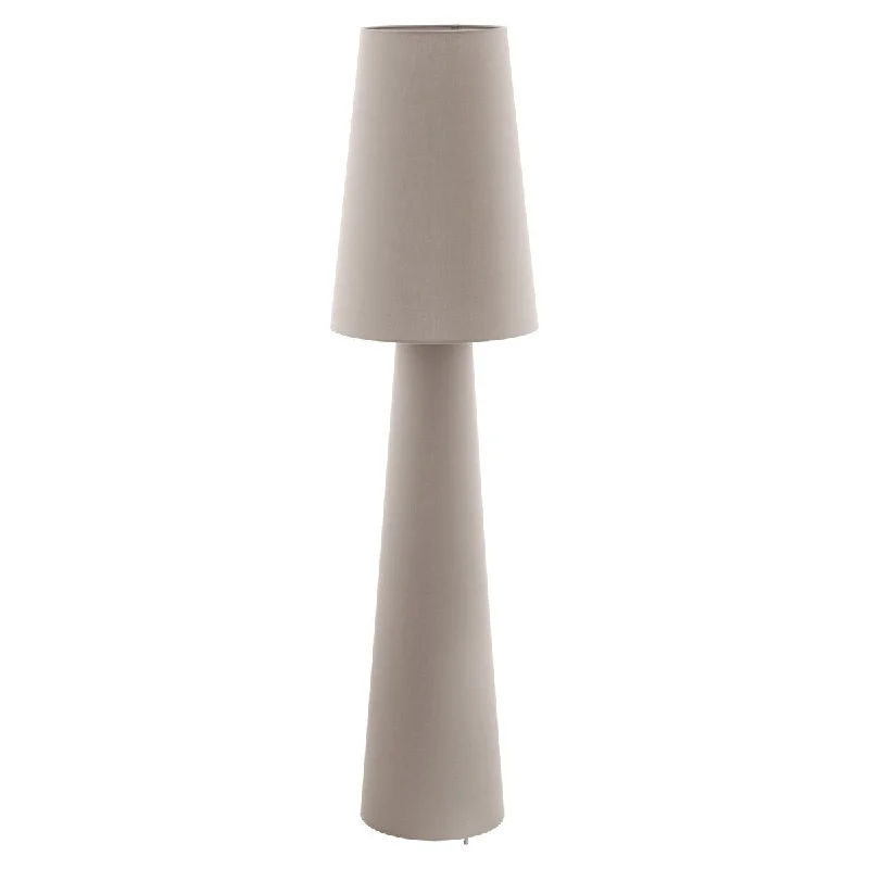 Glass Floor Lamp with Frosted Shades for Soft Diffused LightEglo Carpara 1-Light Taupe Floor Lamp