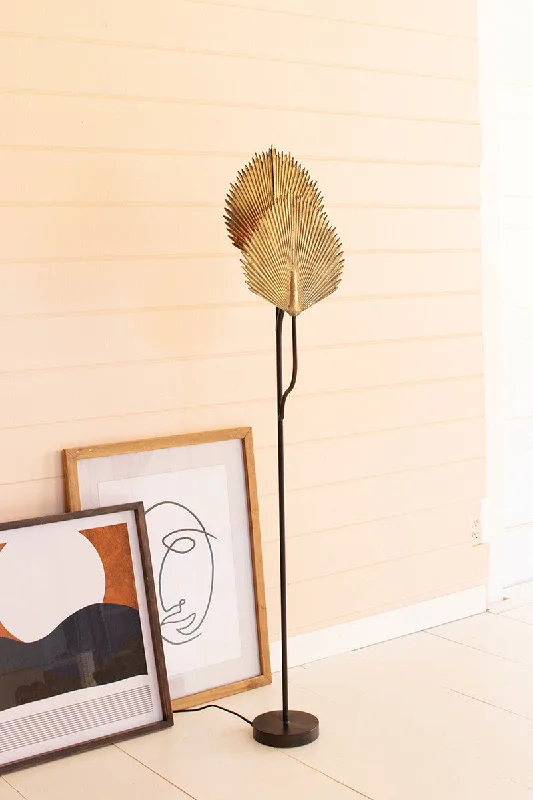 Wood Floor Lamp with Natural Grain for a Warm and Organic FeelFloor Lamp With Antique Gold Leaves Detail By Kalalou Wood Floor Lamp with Natural Grain for a Warm and Organic FeelFloor Lamp With Antique Gold Leaves Detail By Kalalou