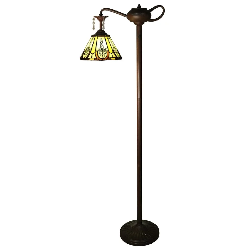 Wood Floor Lamp with Natural Grain for a Warm and Organic FeelGenie 1-light Multi-color 60-inch Tiffany-style with Crystals Floor Lamp