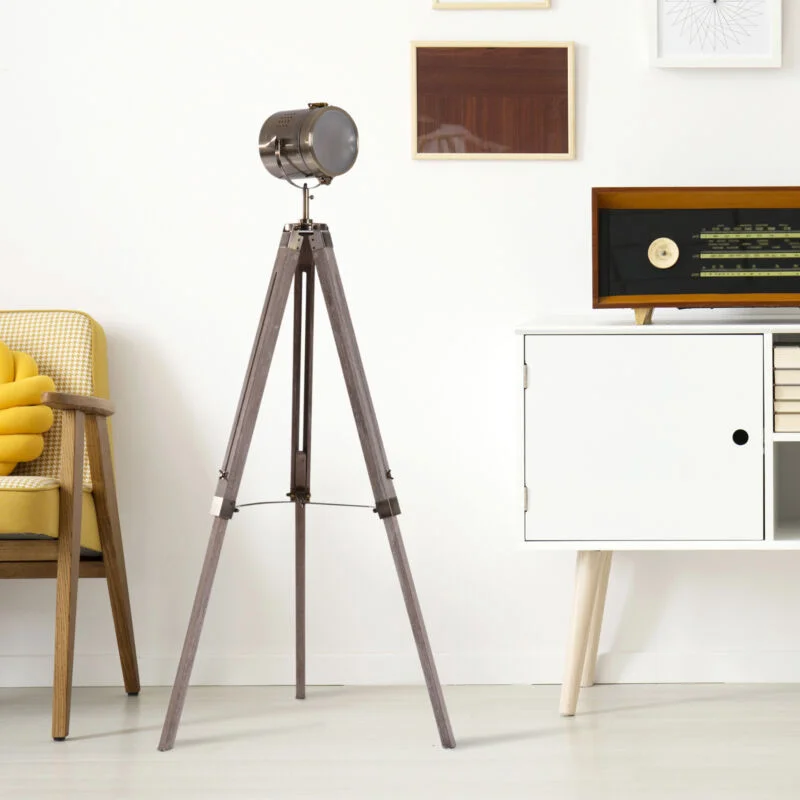Smart Floor Lamp with Voice Control and Bluetooth ConnectivityIndustrial Style Spotlight Tripod Floor Lamp