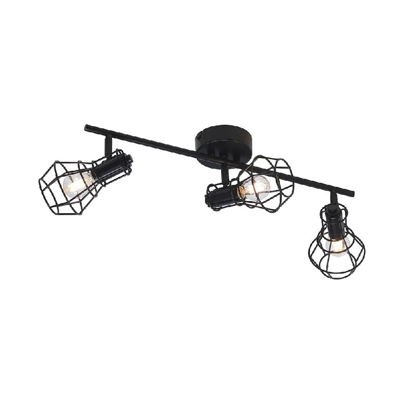 Way Switch Floor Lamp for Multiple Light Intensity LevelsKersen Black Caged Shade Twin Bar Spot Light - Adjustable Head Way Switch Floor Lamp for Multiple Light Intensity LevelsKersen Black Caged Shade Twin Bar Spot Light - Adjustable Head