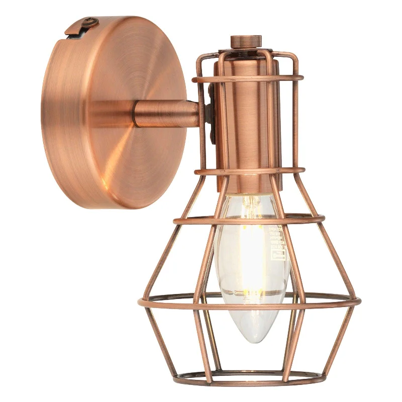 Dimmable Floor Lamp for Adjustable Lighting AmbianceKersen Copper Caged Shade Spot Light - Adjustable Head Dimmable Floor Lamp for Adjustable Lighting AmbianceKersen Copper Caged Shade Spot Light - Adjustable Head