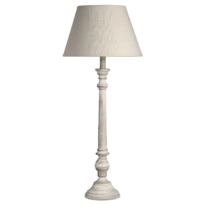Wood Floor Lamp with Natural Grain for a Warm and Organic FeelLeptis Linen Shade Magna Cream Floor Lamp