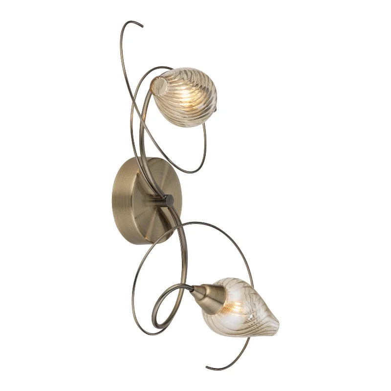 Smart Floor Lamp with Voice Control and Bluetooth ConnectivityOaks Lighting Lugh Twin 2 light Antique Brass Wall Light Smart Floor Lamp with Voice Control and Bluetooth ConnectivityOaks Lighting Lugh Twin 2 light Antique Brass Wall Light
