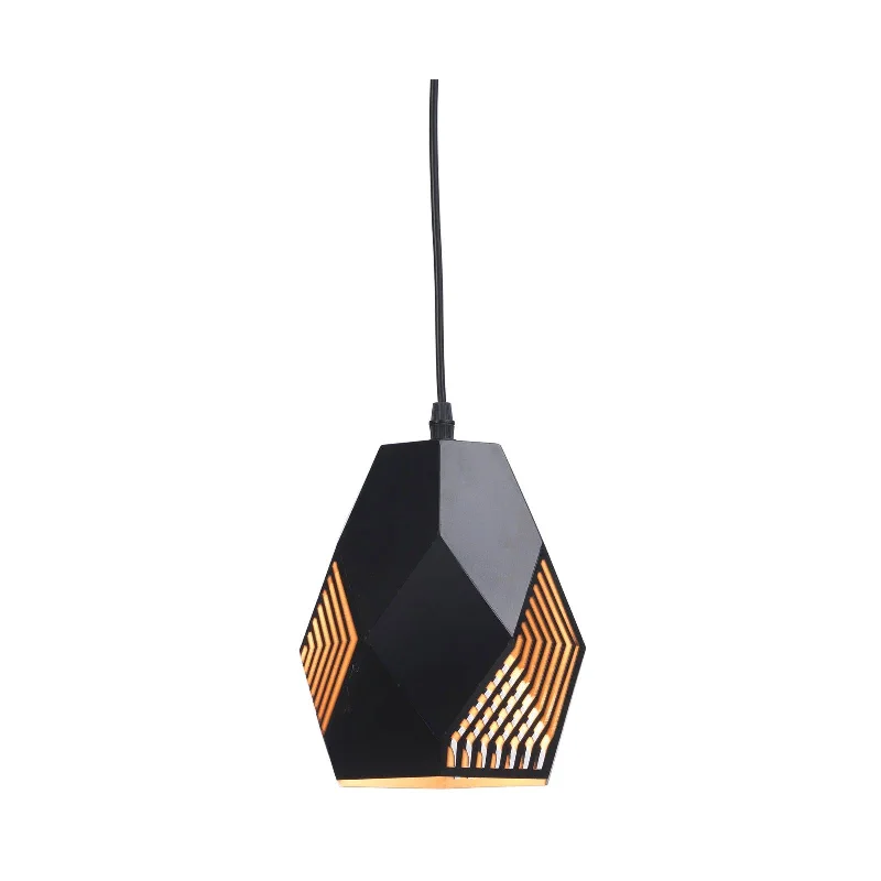 Victorian Style Floor Lamp for Traditional and Elegant InteriorsMelfi Black Laser Cut Fitting With Gold Inner Ceiling Pendant - Small