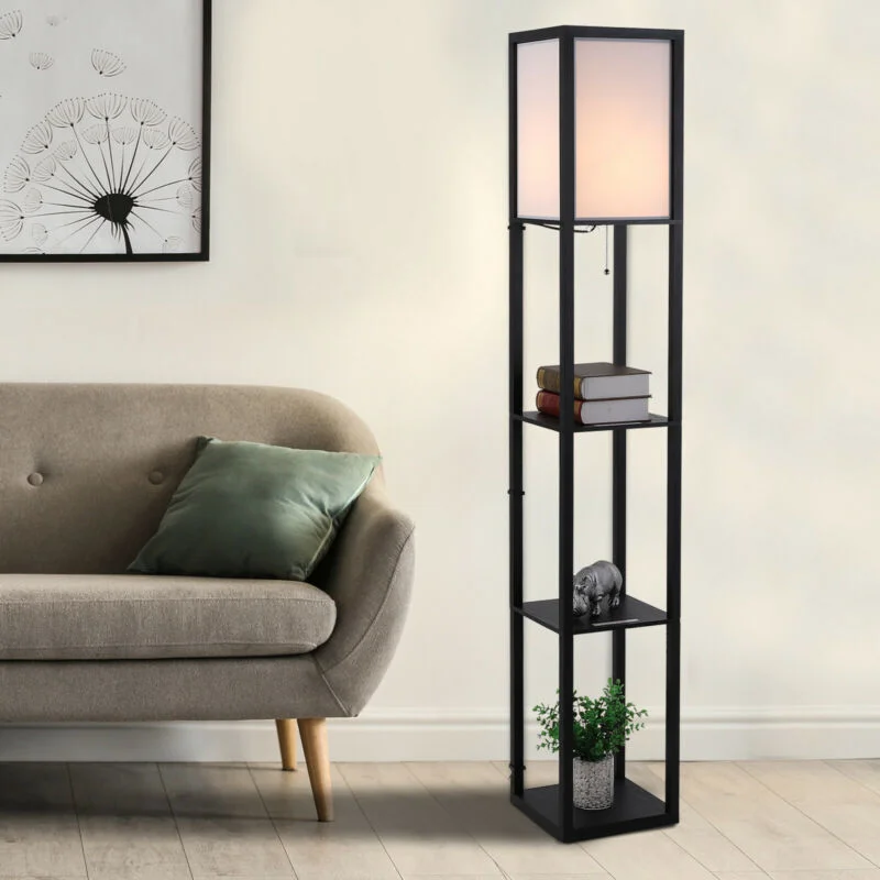  Way Switch Floor Lamp for Multiple Light Intensity LevelsModern 4-Tier Open Shelf Floor Lamp