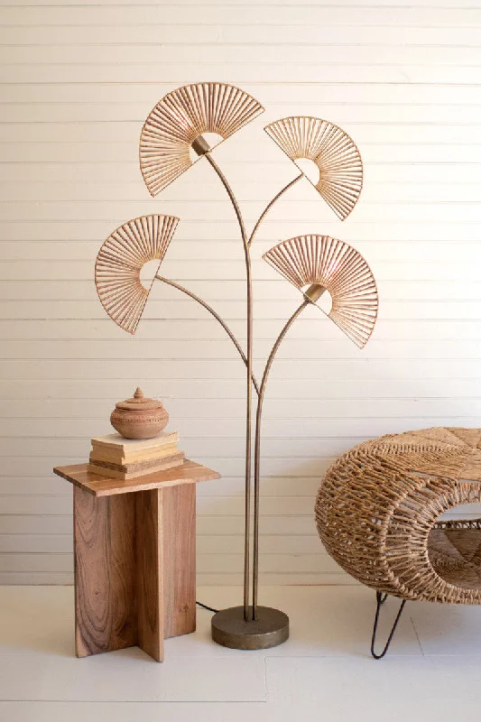 USB Charging Port Floor Lamp for Convenient Device ChargingFour Fan Floor Lamp