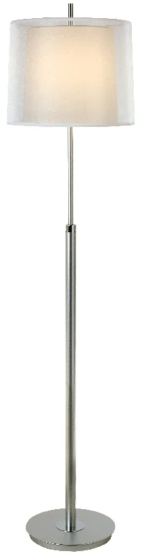 Rustic Farmhouse Style Floor Lamp for Cozy BedroomsNimbus 1-Light Metallic Silver And Polished Chrome Floor Lamp With Sheer Snow Double Shantung Shade By Homeroots Rustic Farmhouse Style Floor Lamp for Cozy BedroomsNimbus 1-Light Metallic Silver And Polished Chrome Floor Lamp With Sheer Snow Double Shantung Shade By Homeroots