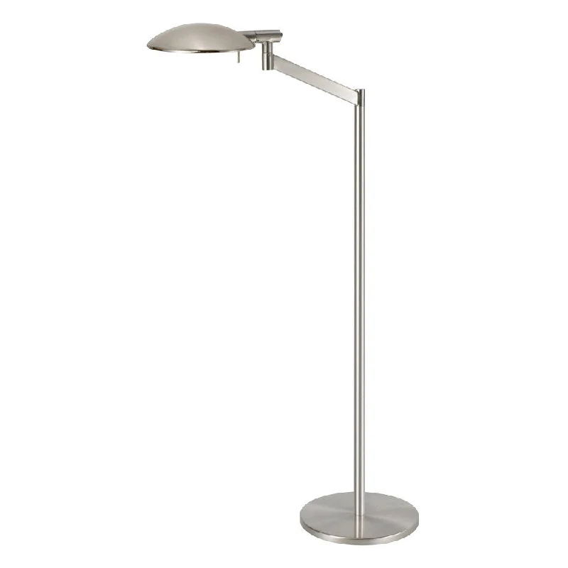 Dimmable Floor Lamp for Adjustable Lighting AmbiancePerch Pharmacy 1-light Satin Nickel Swing Arm Floor Lamp, Satin Nickel Shade Dimmable Floor Lamp for Adjustable Lighting AmbiancePerch Pharmacy 1-light Satin Nickel Swing Arm Floor Lamp, Satin Nickel Shade