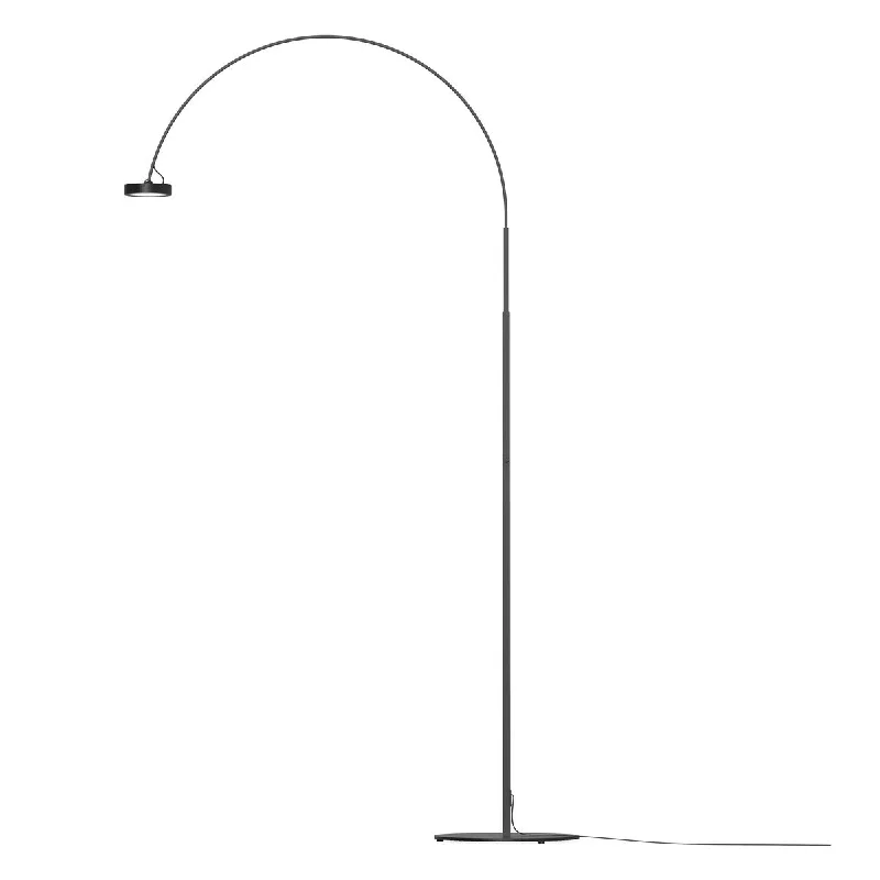 Way Switch Floor Lamp for Multiple Light Intensity LevelsPluck 1-light Satin Black Large LED Floor Lamp, White Shade Way Switch Floor Lamp for Multiple Light Intensity LevelsPluck 1-light Satin Black Large LED Floor Lamp, White Shade