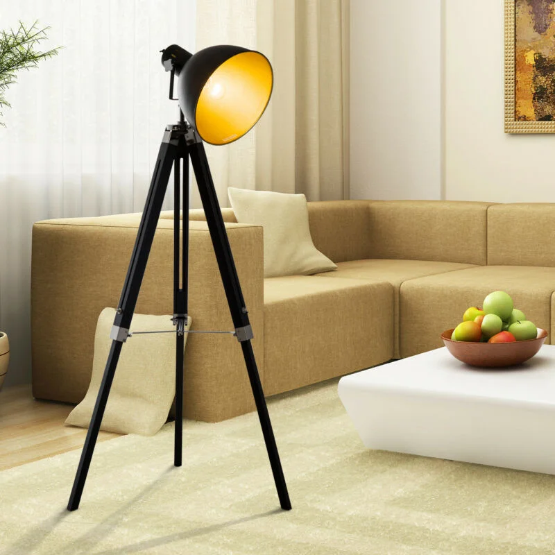 Industrial Style Floor Lamp with Exposed Bulbs for Loft ApartmentsSpotlight Stand Floor Lamp & Studio Light Industrial Style Floor Lamp with Exposed Bulbs for Loft ApartmentsSpotlight Stand Floor Lamp & Studio Light