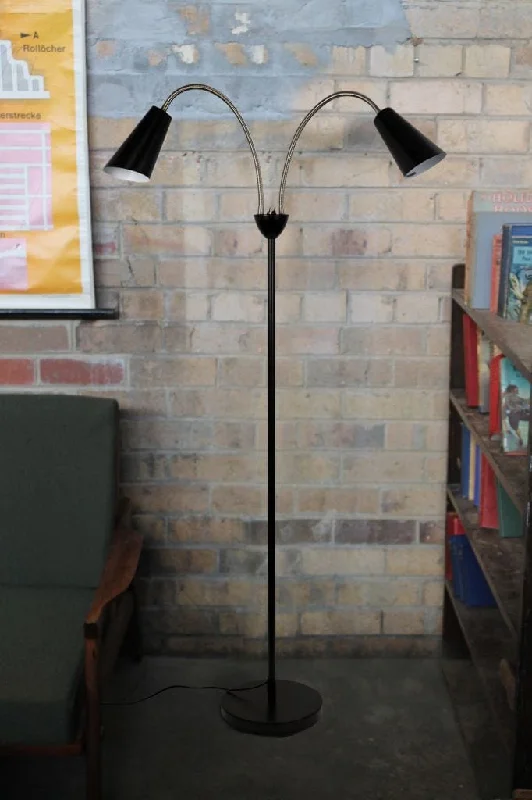 Glass Floor Lamp with Frosted Shades for Soft Diffused LightSwindon Two Light Gooseneck Floor Lamp Glass Floor Lamp with Frosted Shades for Soft Diffused LightSwindon Two Light Gooseneck Floor Lamp