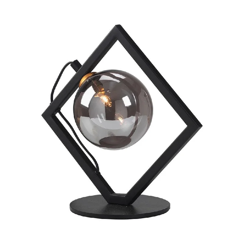 Smart Floor Lamp with Voice Control and Bluetooth ConnectivityOaks Lighting Tere Black & Smoked Glass Table Lamp