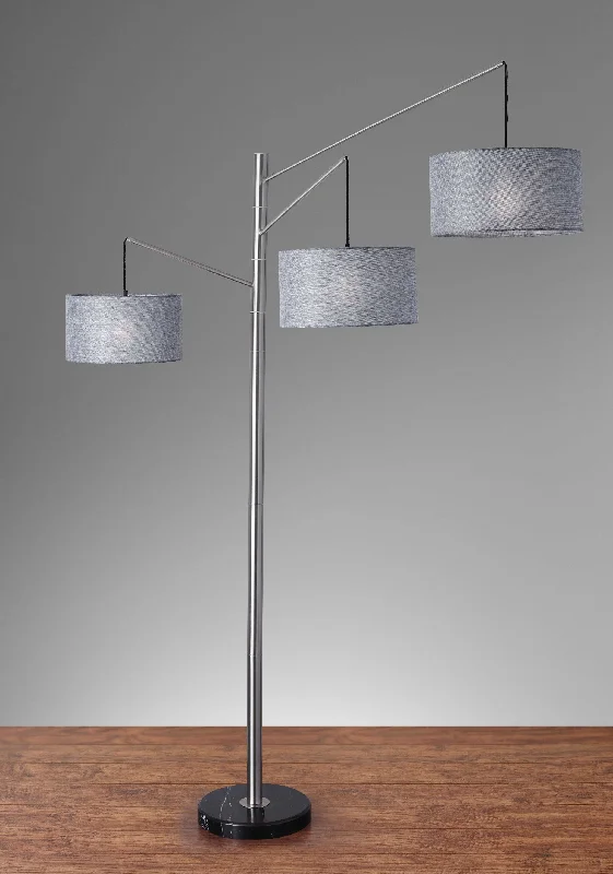 Marble Base Floor Lamp for a Touch of LuxuryThree Light Floor Lamp Brushed Metal Swing Arms By Homeroots Marble Base Floor Lamp for a Touch of LuxuryThree Light Floor Lamp Brushed Metal Swing Arms By Homeroots