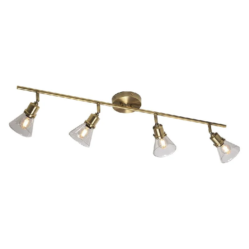 Industrial Style Floor Lamp with Exposed Bulbs for Loft ApartmentsTorne 4 Bar Antique Brass & Glass Spot Light - Adjustable Head Industrial Style Floor Lamp with Exposed Bulbs for Loft ApartmentsTorne 4 Bar Antique Brass & Glass Spot Light - Adjustable Head