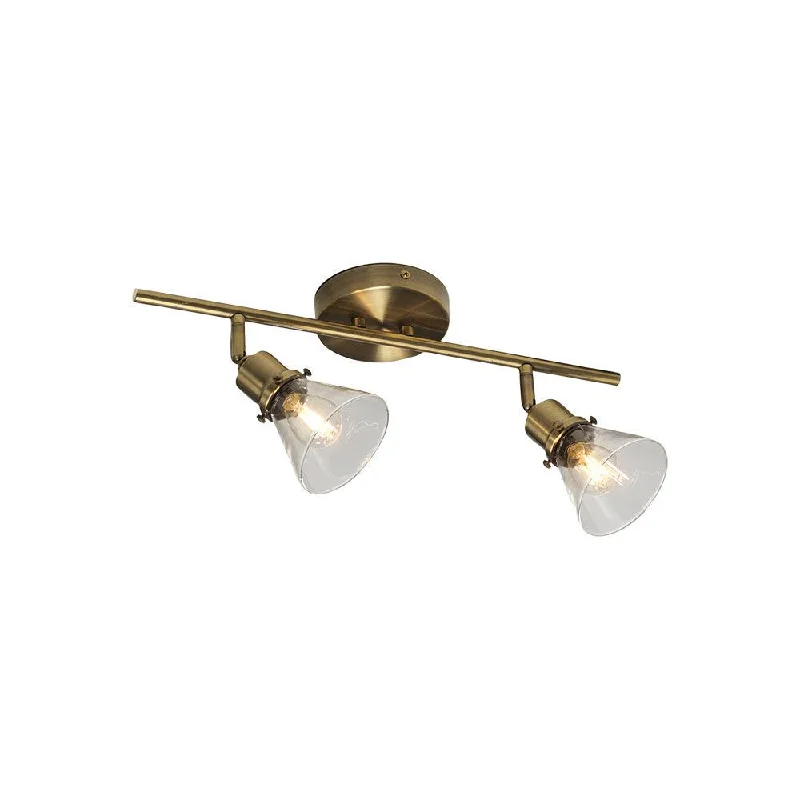 Modern Minimalist Floor Lamp for Contemporary Living RoomsTorne Twin Bar Antique Brass & Glass Spot Light - Adjustable Head Modern Minimalist Floor Lamp for Contemporary Living RoomsTorne Twin Bar Antique Brass & Glass Spot Light - Adjustable Head
