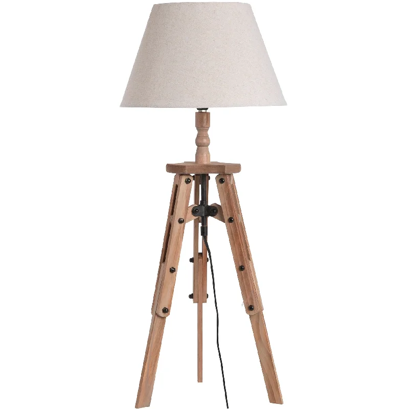 Smart Floor Lamp with Voice Control and Bluetooth ConnectivityWooden Tripod Brown Table Lamp Smart Floor Lamp with Voice Control and Bluetooth ConnectivityWooden Tripod Brown Table Lamp