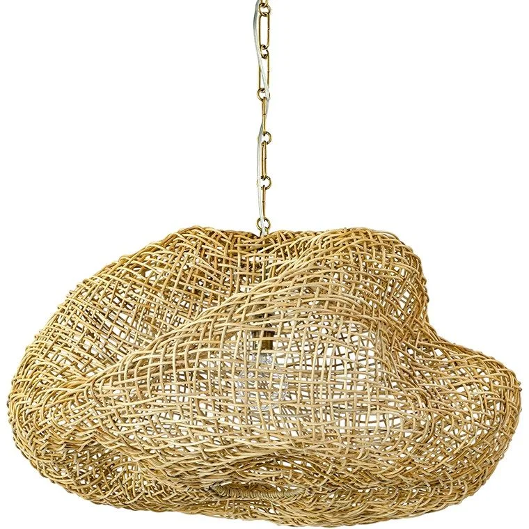 Rustic Ceiling Lights with Reclaimed Wood and Distressed FinishesAndorra Wicker Pendant, Small Natural