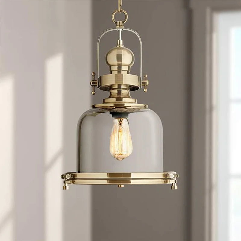 Art Deco Ceiling Lights with Geometric Patterns and Metallic FinishesANTIQUE BRASS GLASS CYLINDER HANGING LIGHT