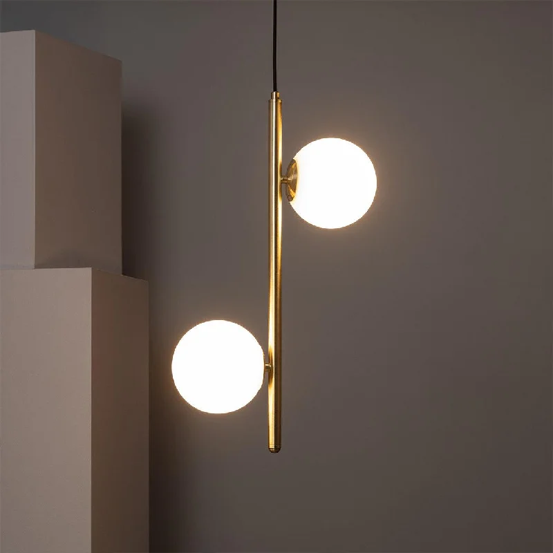 Mediterranean - Style Ceiling Lights with Terra - Cotta and Ceramic DetailsANKUR ARIZONA 2 LIGHT MILKY GLOBE WITH GOLD METAL HANGING LIGHT Mediterranean - Style Ceiling Lights with Terra - Cotta and Ceramic DetailsANKUR ARIZONA 2 LIGHT MILKY GLOBE WITH GOLD METAL HANGING LIGHT