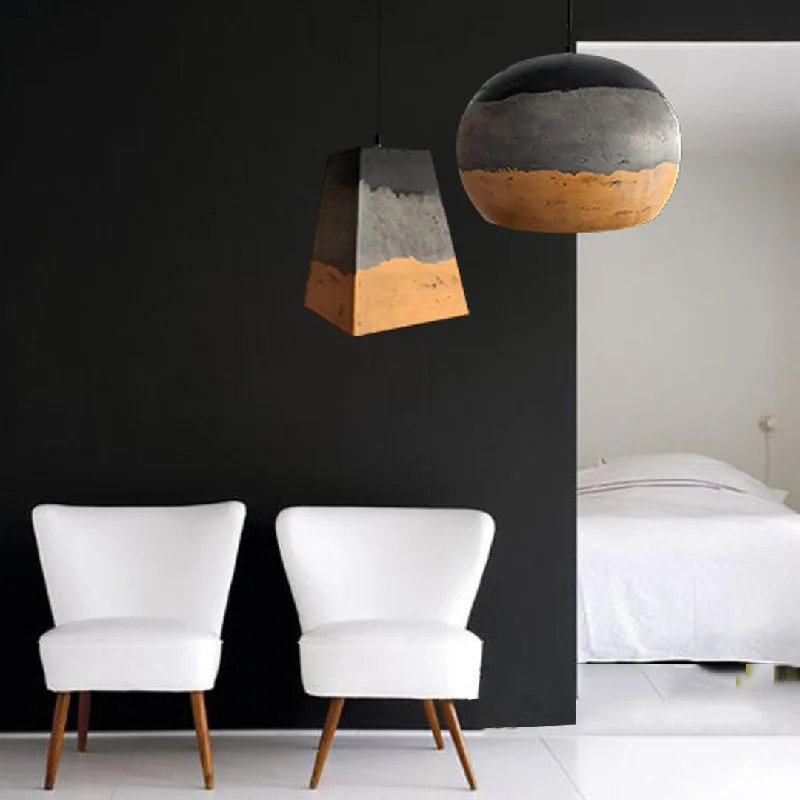 Mediterranean - Style Ceiling Lights with Terra - Cotta and Ceramic DetailsANKUR TRI COLOURED PYRAMID CONCRETE HANGING LIGHT Mediterranean - Style Ceiling Lights with Terra - Cotta and Ceramic DetailsANKUR TRI COLOURED PYRAMID CONCRETE HANGING LIGHT