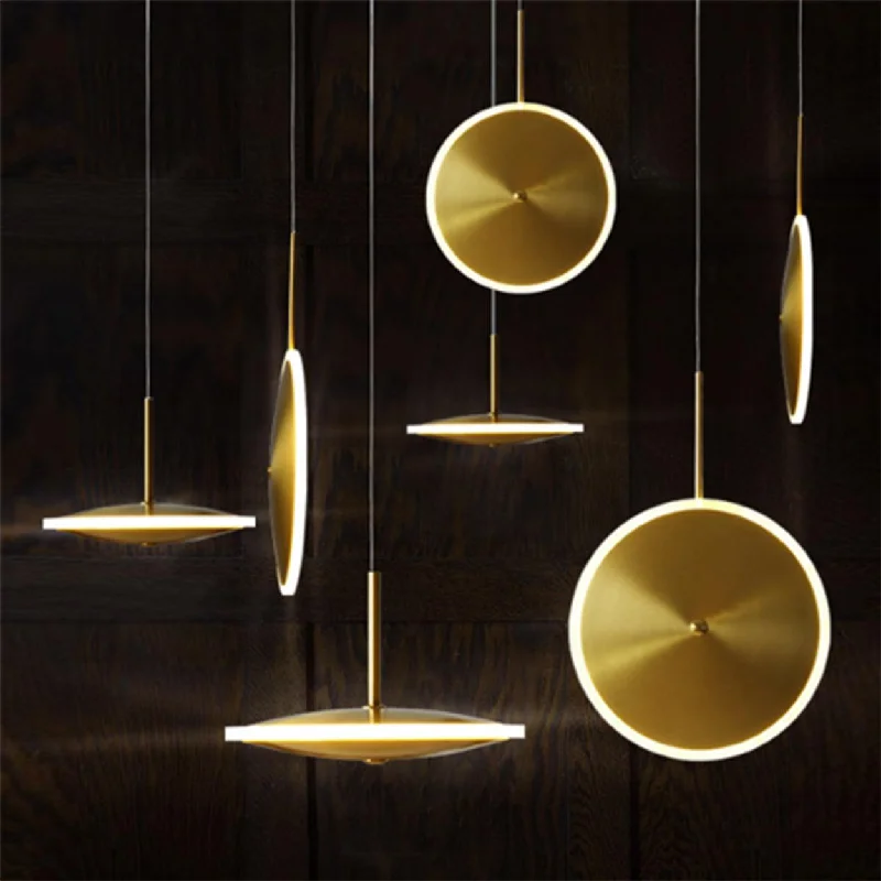 Bohemian Ceiling Lights with Beads, Tassels, and Colorful GlassANKUR CHRONA UFO DISH GOLD LED PENDANT LIGHT