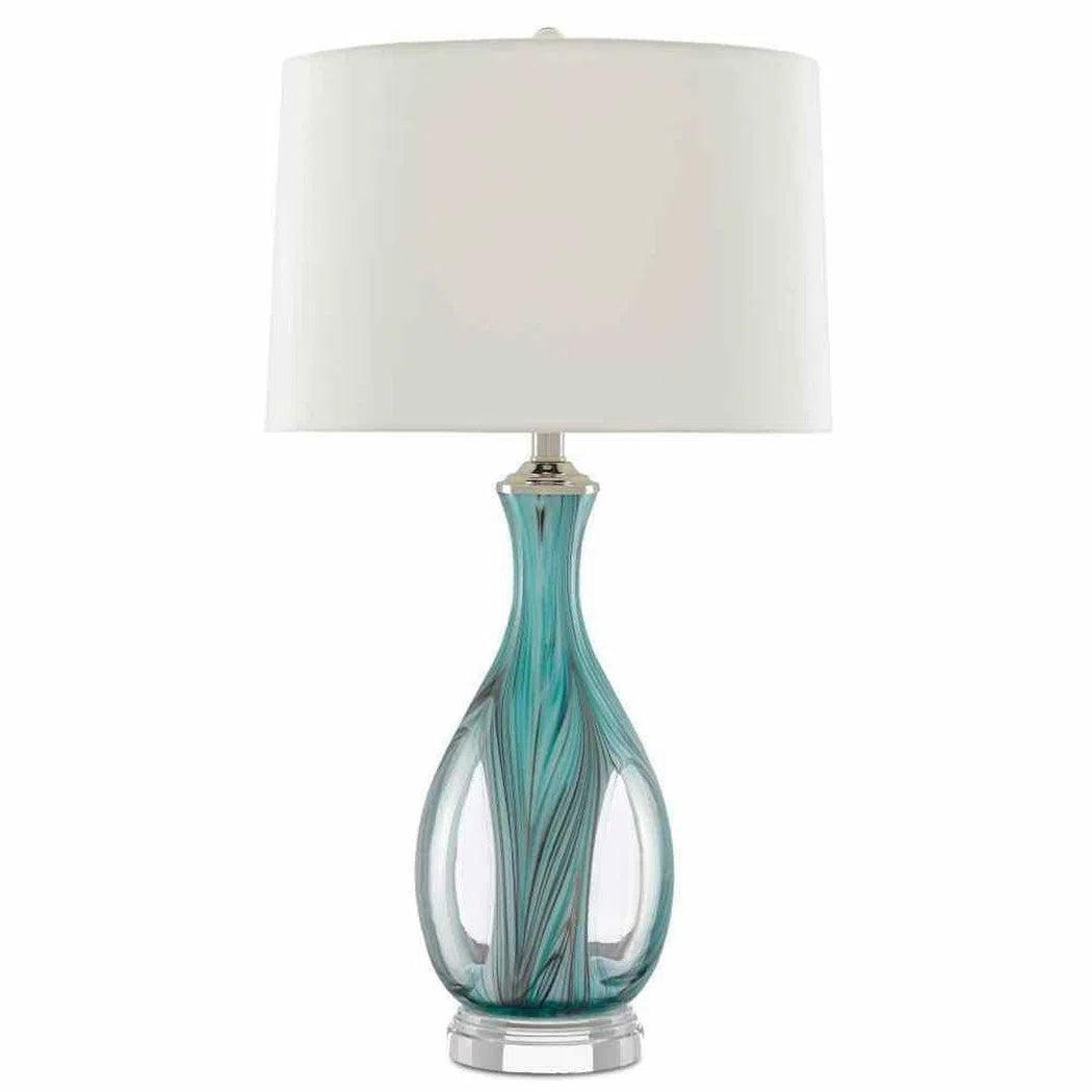 leather table lamps with a distressed texture for a rugged charmBlue Clear Polished Nickel Eudoxia Table Lamp leather table lamps with a distressed texture for a rugged charmBlue Clear Polished Nickel Eudoxia Table Lamp