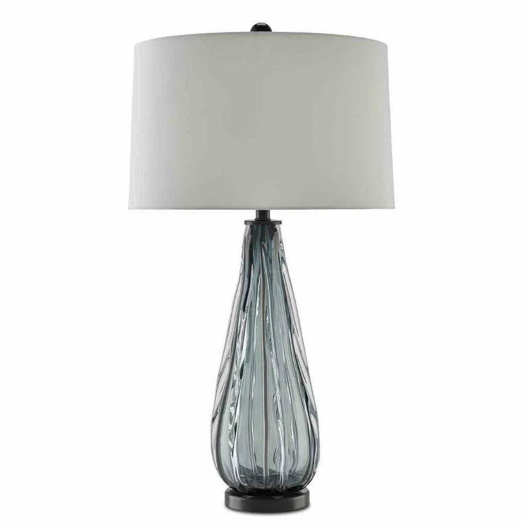 marble table lamps with a luxurious veined pattern for high end decorBlue-Gray Clear Black Nightcap Table Lamp