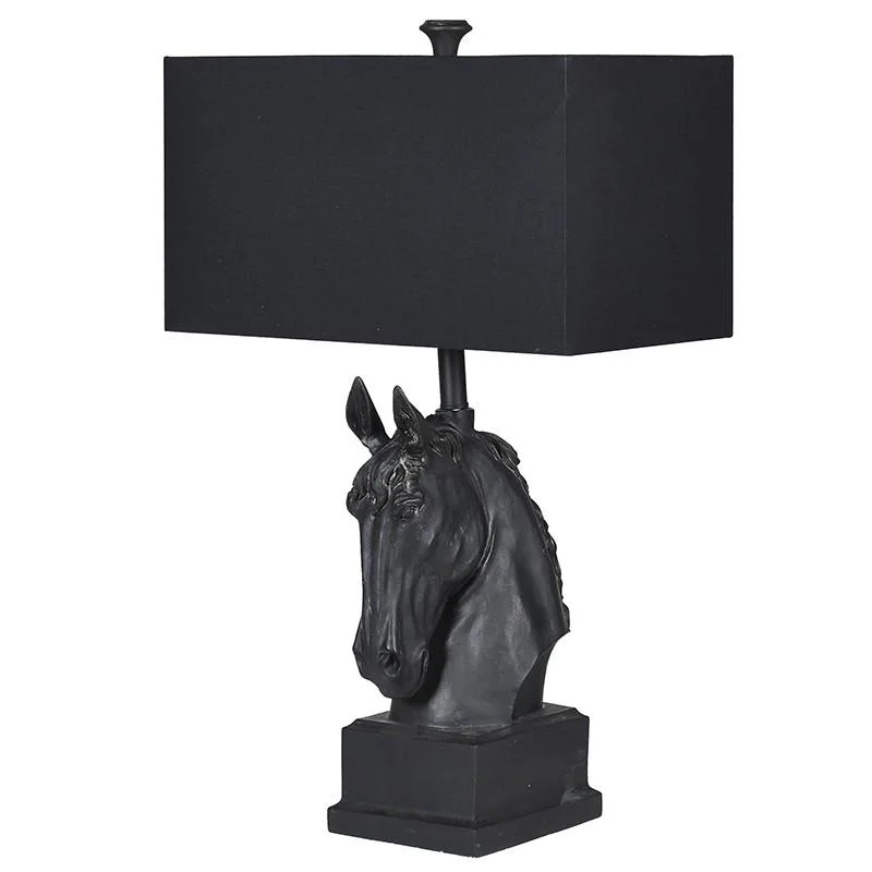 victorian style table lamps with ornate details for traditional homesCamargue Horse Head Stallion Table Lamp