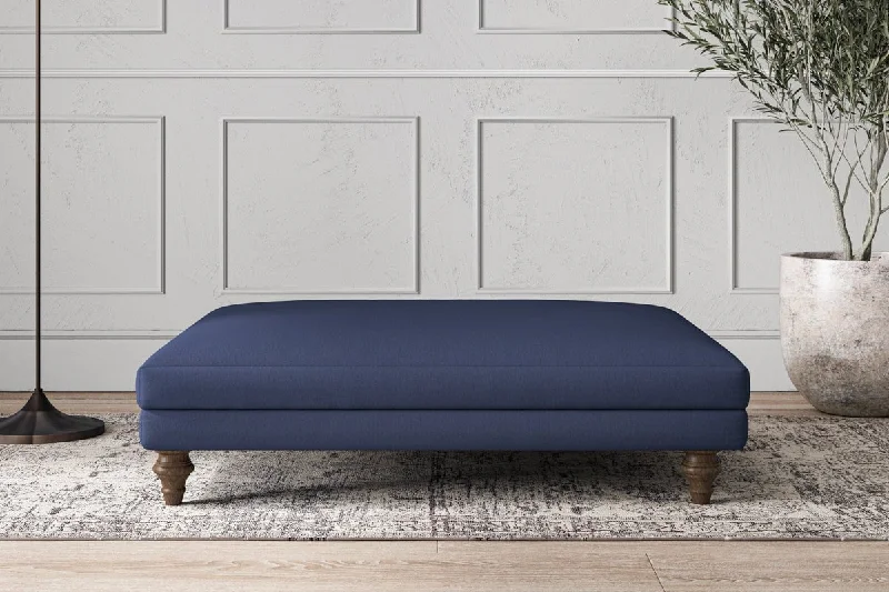 Industrial Style Ceiling Lights with Exposed Bulbs and Metal CagesDeni Grand Footstool - Recycled Cotton Navy
