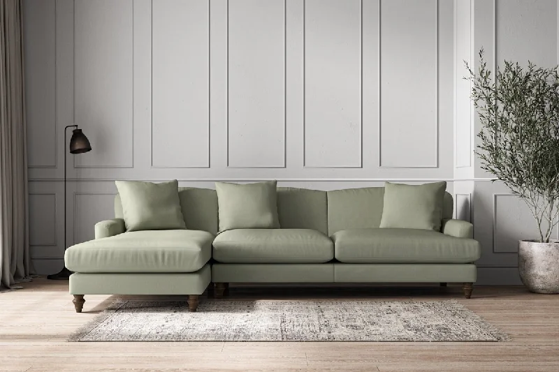 Art Deco Ceiling Lights with Geometric Patterns and Metallic FinishesDeni Grand Left Hand Chaise Sofa - Recycled Cotton Seaspray