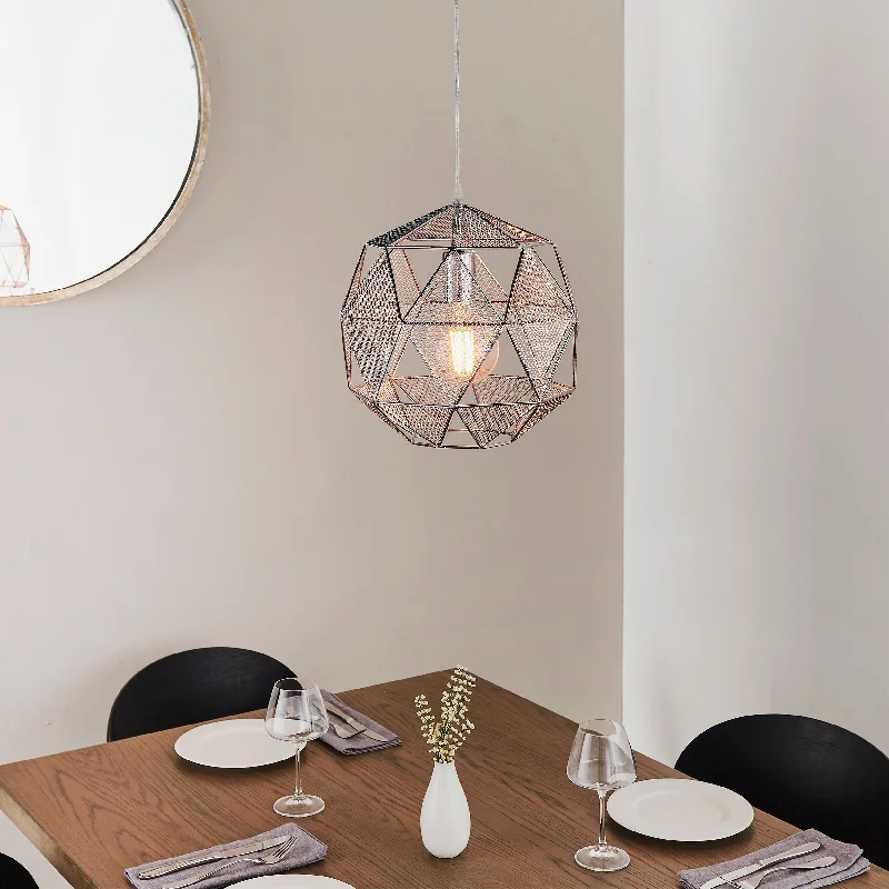 Mediterranean - Style Ceiling Lights with Terra - Cotta and Ceramic DetailsEndon Armour Pendant Chrome