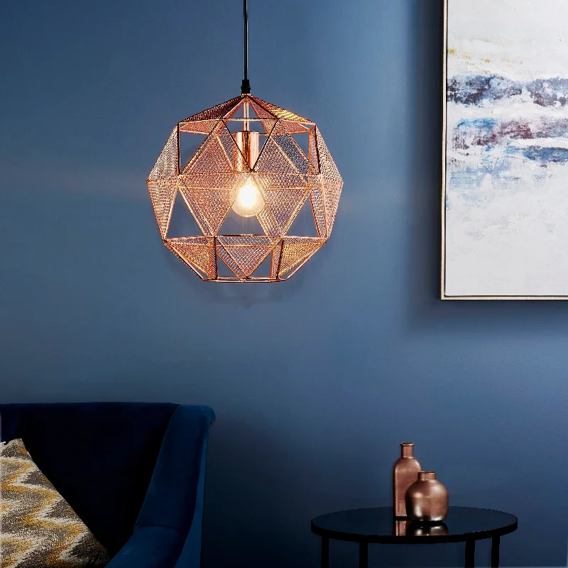 Crystal Ceiling Lights with High - Quality Swarovski CrystalsEndon Armour Pendant Copper
