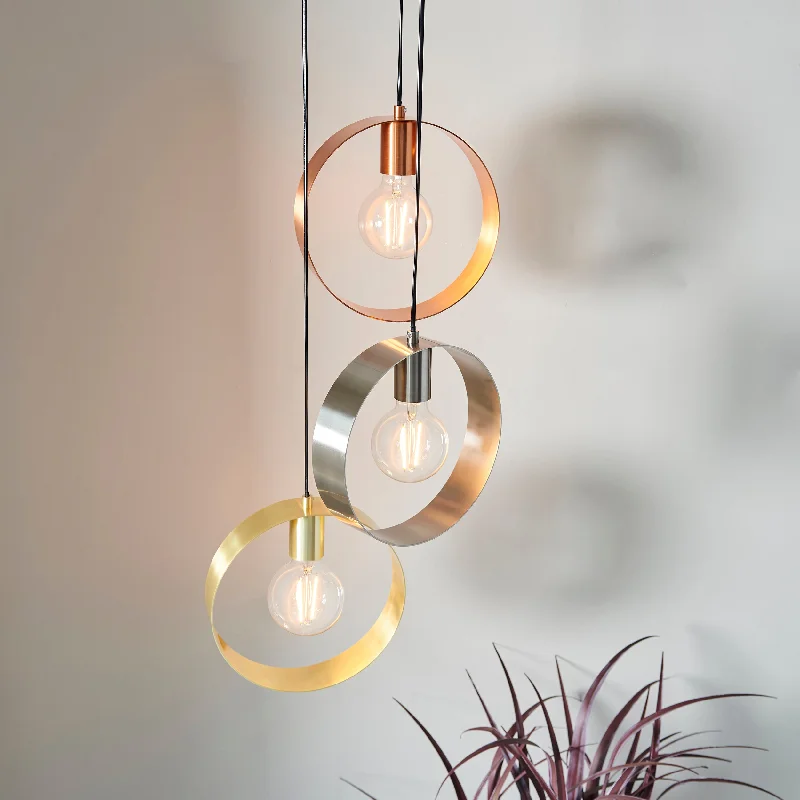 Gothic Ceiling Lights with Dark Metalwork and Pointed ArchesEndon Hoop 3 Light Pendant Cluster Multi Coloured Gothic Ceiling Lights with Dark Metalwork and Pointed ArchesEndon Hoop 3 Light Pendant Cluster Multi Coloured