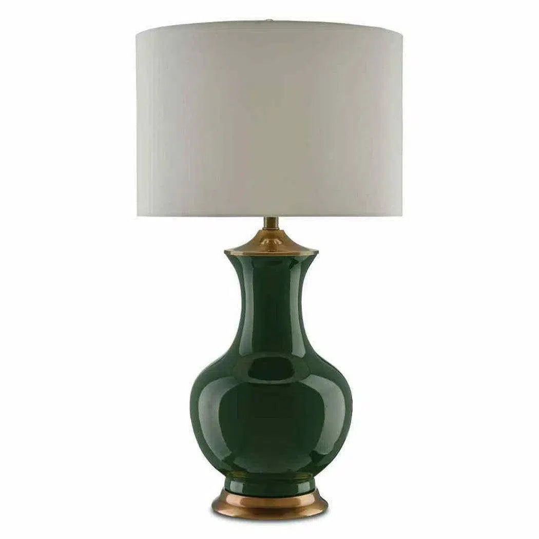 art deco table lamps with geometric shapes for a retro touchGreen Antique Brass Lilou Green Table Lamp