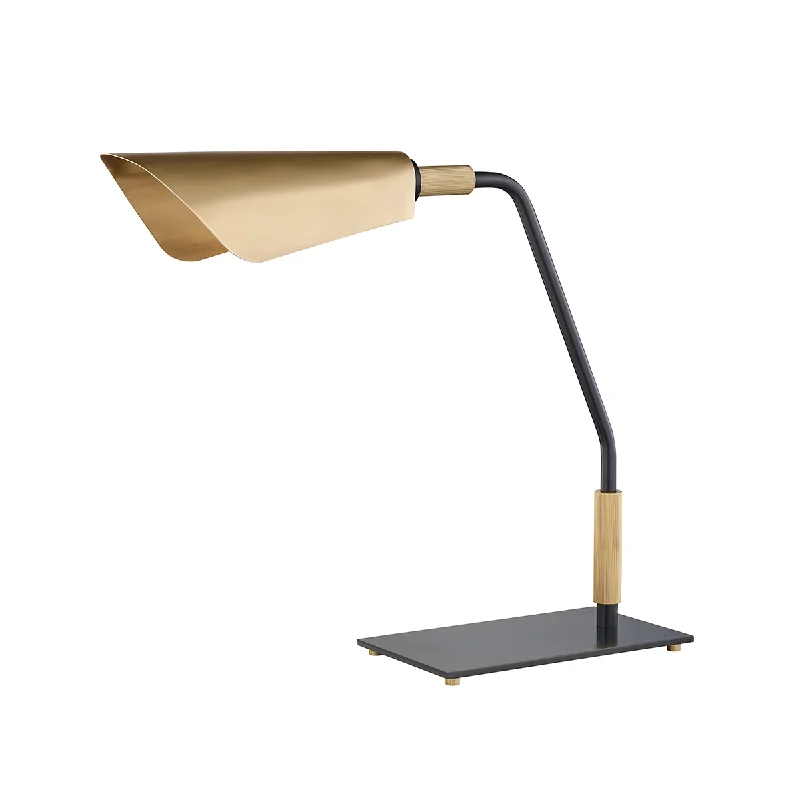mid century modern table lamps with iconic designs for a stylish studyHudson Valley Lighting Bowery Table Lamp in Brass with Metal Shade