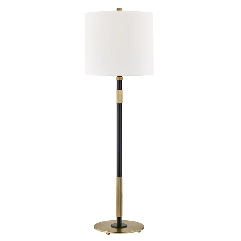 wooden table lamps with natural grain for a warm and organic feelHudson Valley Lighting Bowery Table Lamp in Brass