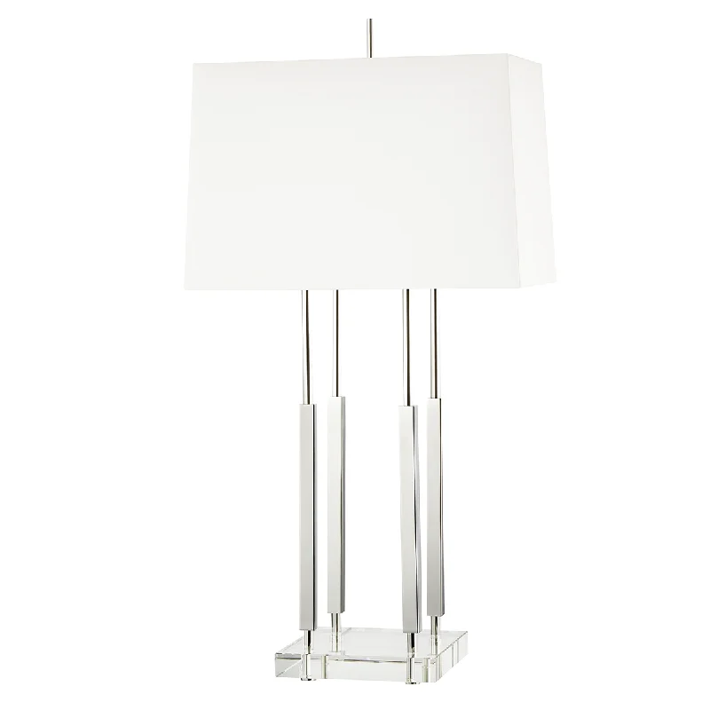 glass table lamps with a frosted surface for soft light diffusionHudson Valley Lighting Rhinebeck Table Lamp in Silver Finish Brass